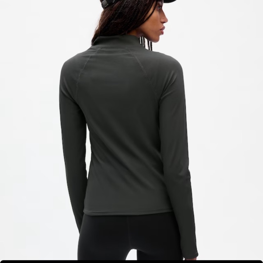 GapFit Studio Rib Quarter-Zip Top - Picture 2 of 2